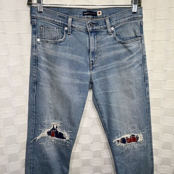 Levi’s Made&Crafted Patch Distressed Selvage Jeans Boyfriend Fit Size 28 - Picture 2 of 14